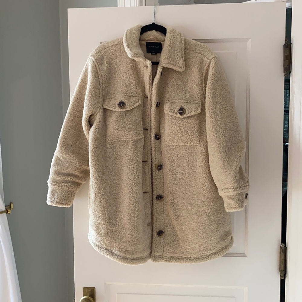 Shearling oversized shacket